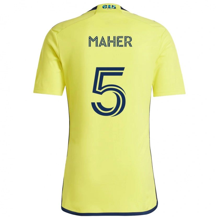 Danxen Dzieci Jack Maher #5 Granatowy Żółty Domowa Koszulka 2025/26 Koszulki Klubowe