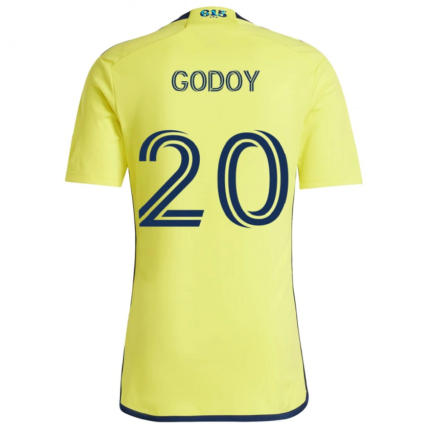 Danxen Dzieci Aníbal Godoy #20 Granatowy Żółty Domowa Koszulka 2025/26 Koszulki Klubowe