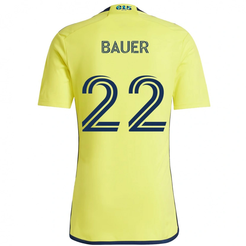 Danxen Dzieci Josh Bauer #22 Granatowy Żółty Domowa Koszulka 2025/26 Koszulki Klubowe