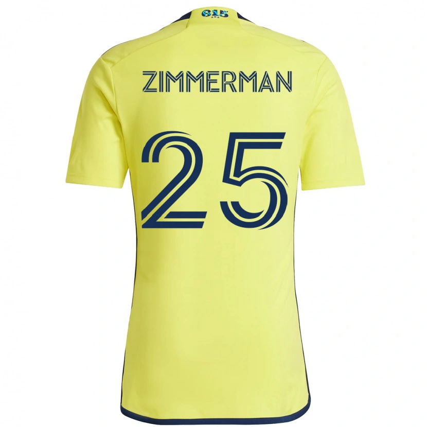 Danxen Dzieci Walker Zimmerman #25 Granatowy Żółty Domowa Koszulka 2025/26 Koszulki Klubowe