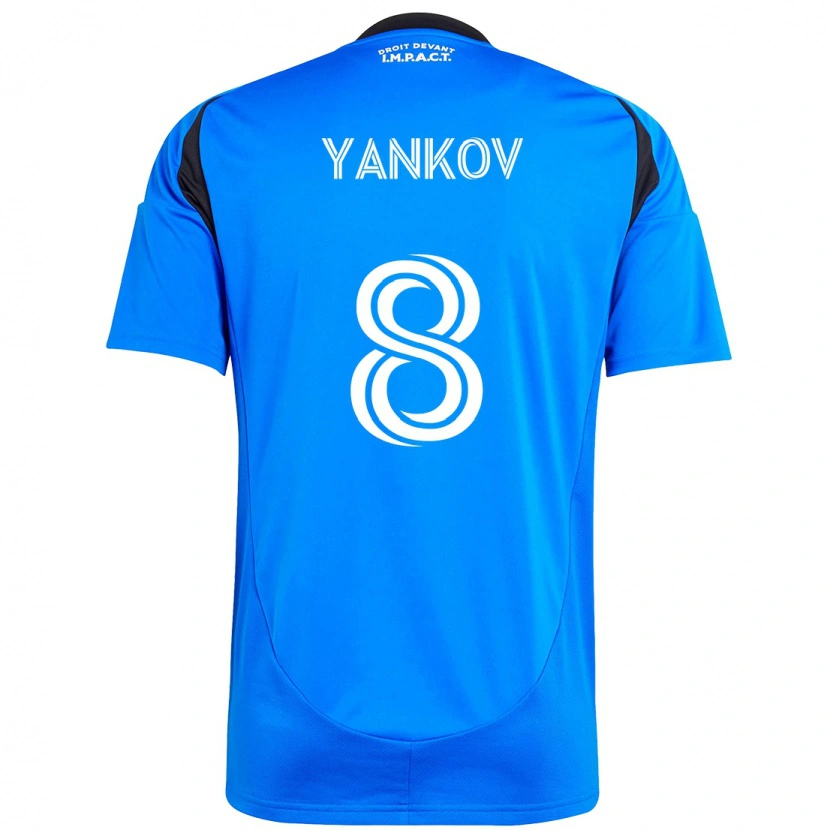 Danxen Dzieci Dominik Yankov #8 Błękitny Ciemnoniebieski Domowa Koszulka 2025/26 Koszulki Klubowe