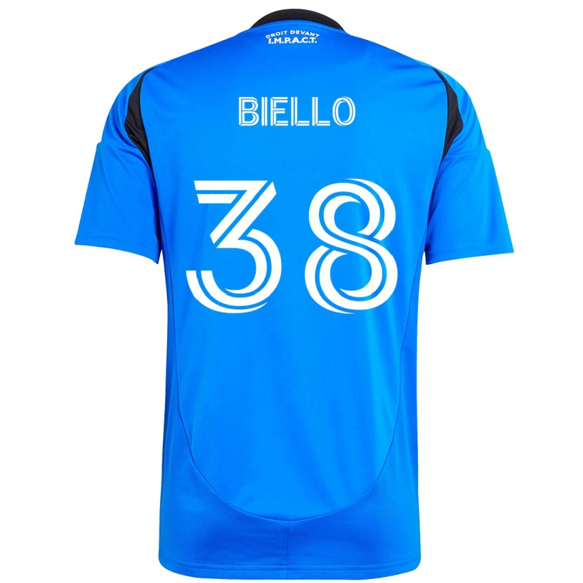 Danxen Dzieci Alessandro Biello #38 Błękitny Ciemnoniebieski Domowa Koszulka 2025/26 Koszulki Klubowe