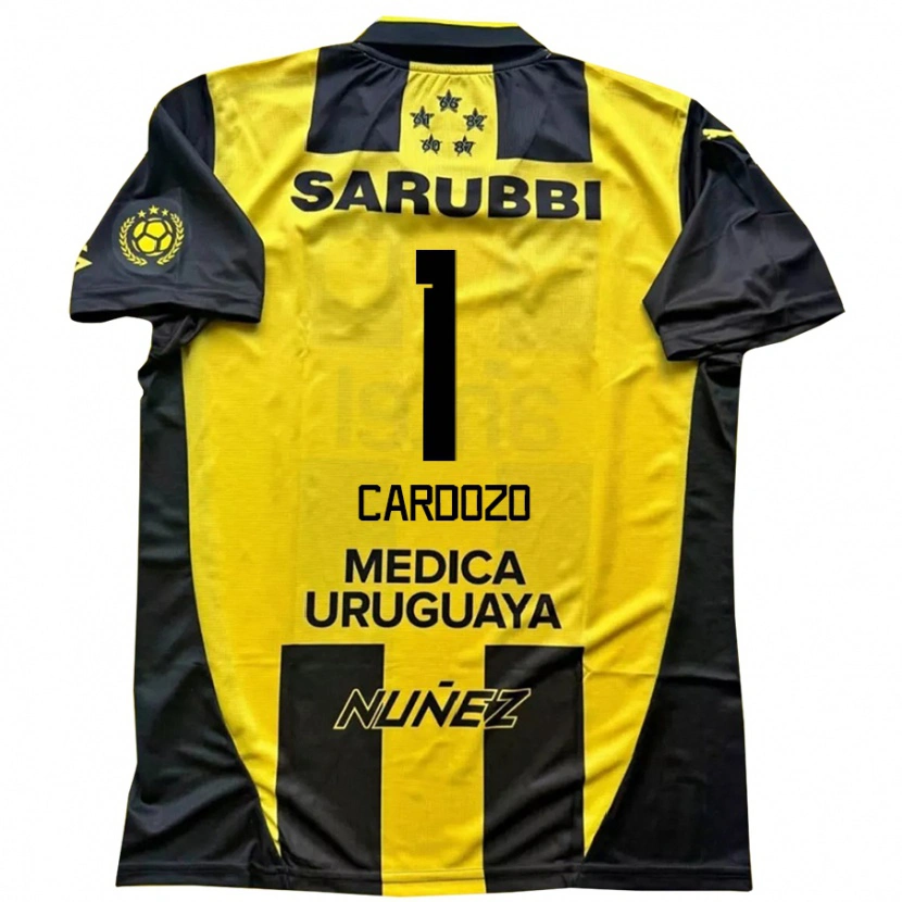 Danxen Dzieci Thiago Cardozo #1 Czarny Żółty Domowa Koszulka 2025/26 Koszulki Klubowe
