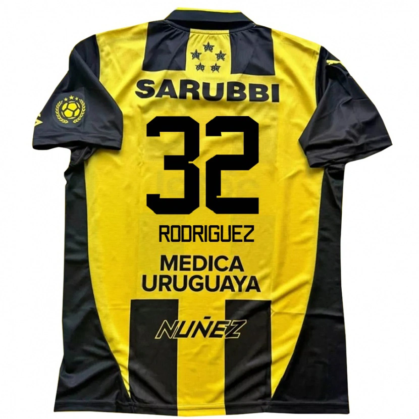 Danxen Dzieci Randall Rodríguez #32 Czarny Żółty Domowa Koszulka 2025/26 Koszulki Klubowe