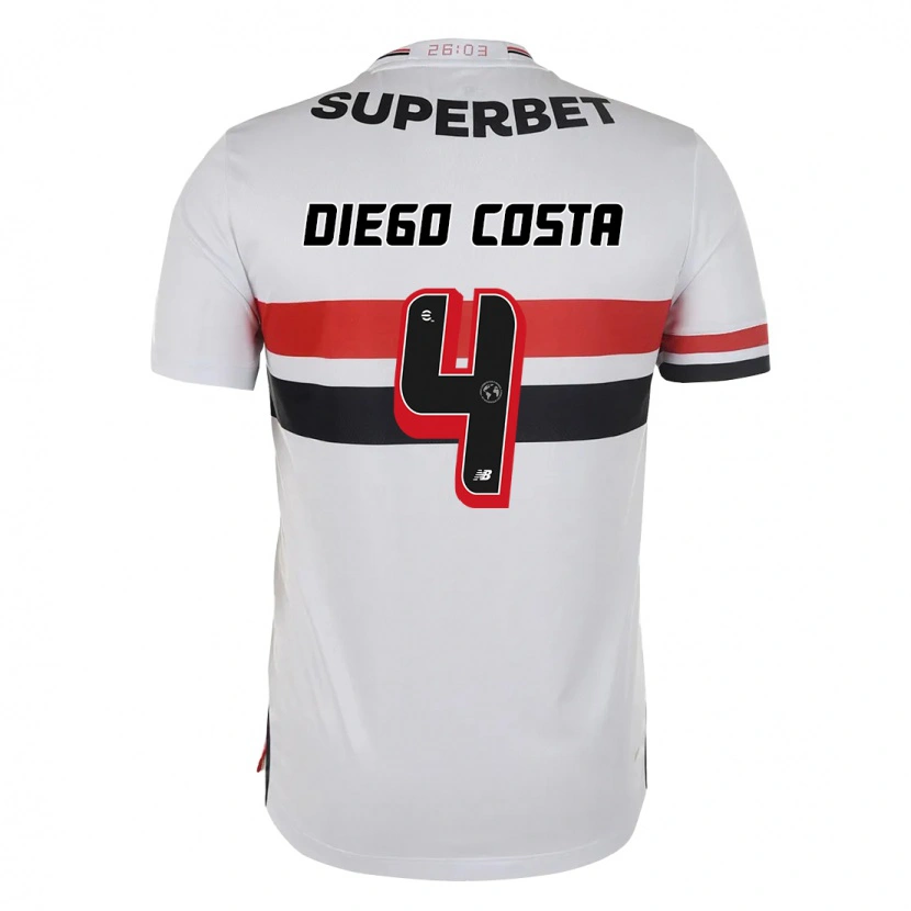 Danxen Dzieci Diego Costa #4 Czarny Czerwony Domowa Koszulka 2025/26 Koszulki Klubowe