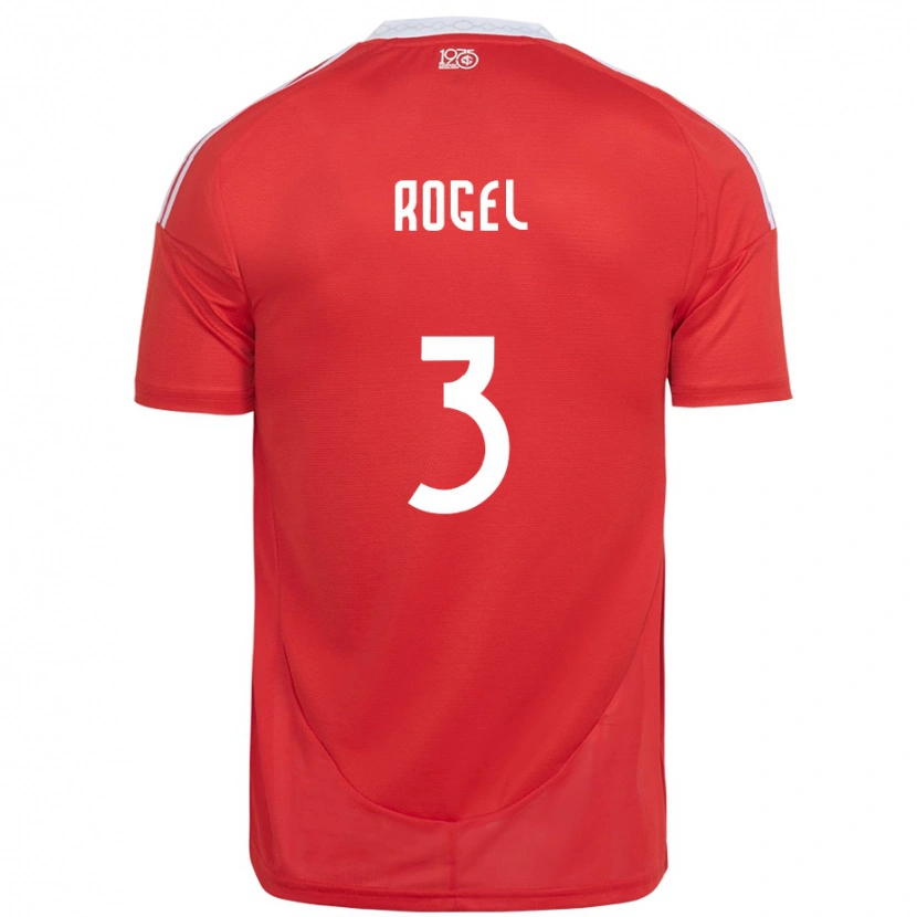 Danxen Dzieci Agustín Rogel #3 Czerwony Biały Domowa Koszulka 2025/26 Koszulki Klubowe
