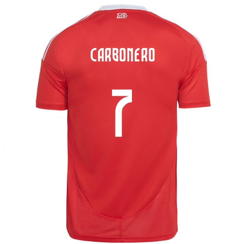 Danxen Dzieci Johan Carbonero #7 Biały Czerwony Domowa Koszulka 2025/26 Koszulki Klubowe