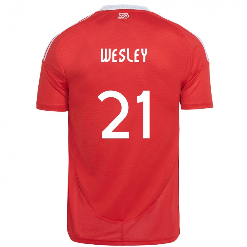 Danxen Dzieci Wesley #21 Biały Czerwony Domowa Koszulka 2025/26 Koszulki Klubowe