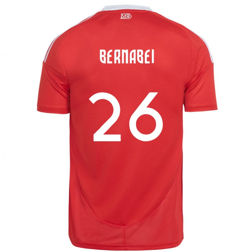 Danxen Dzieci Alexandro Bernabei #26 Biały Czerwony Domowa Koszulka 2025/26 Koszulki Klubowe