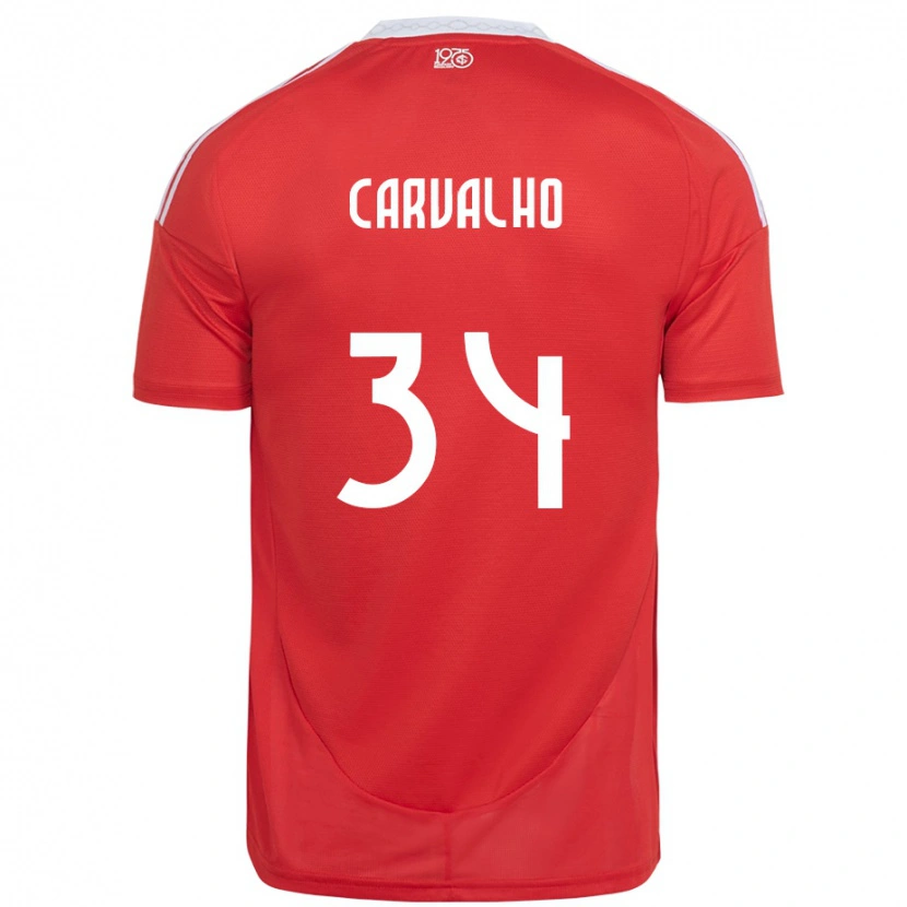 Danxen Dzieci Gabriel Carvalho #34 Biały Czerwony Domowa Koszulka 2025/26 Koszulki Klubowe