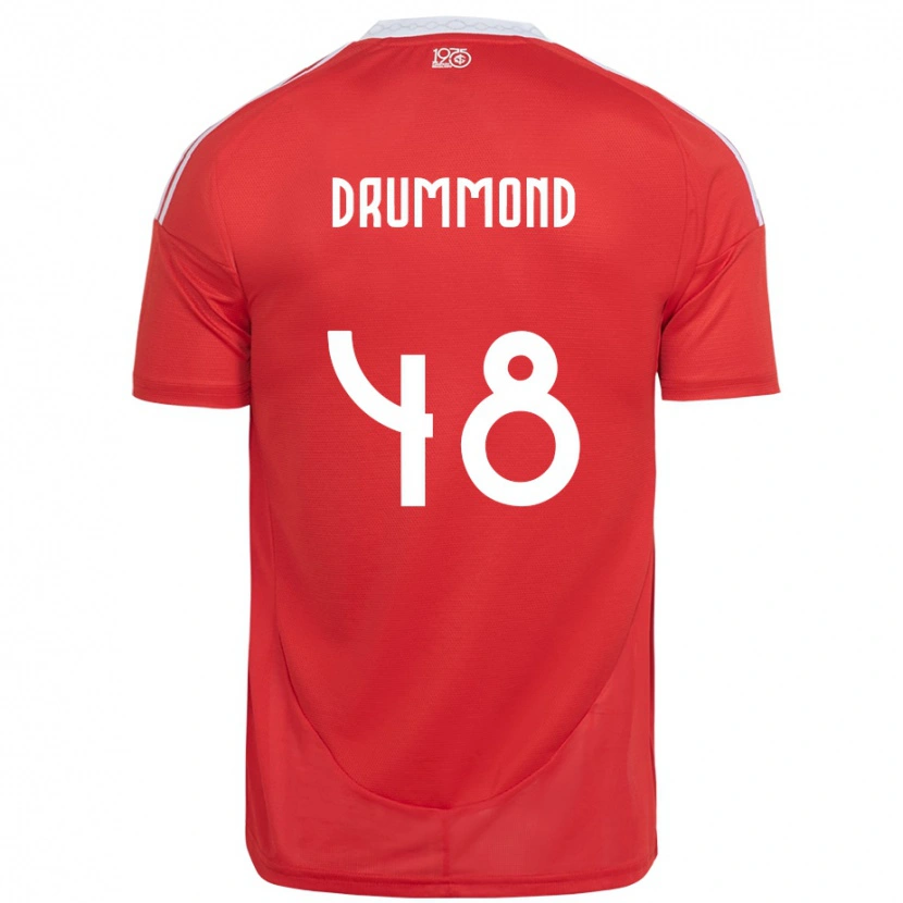 Danxen Dzieci Lucca Drummond #48 Biały Czerwony Domowa Koszulka 2025/26 Koszulki Klubowe