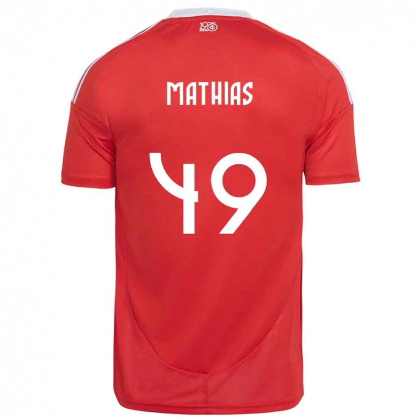 Danxen Dzieci Ricardo Mathias #49 Biały Czerwony Domowa Koszulka 2025/26 Koszulki Klubowe