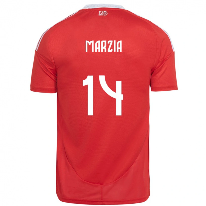 Danxen Dzieci Marzia #14 Biały Czerwony Domowa Koszulka 2025/26 Koszulki Klubowe