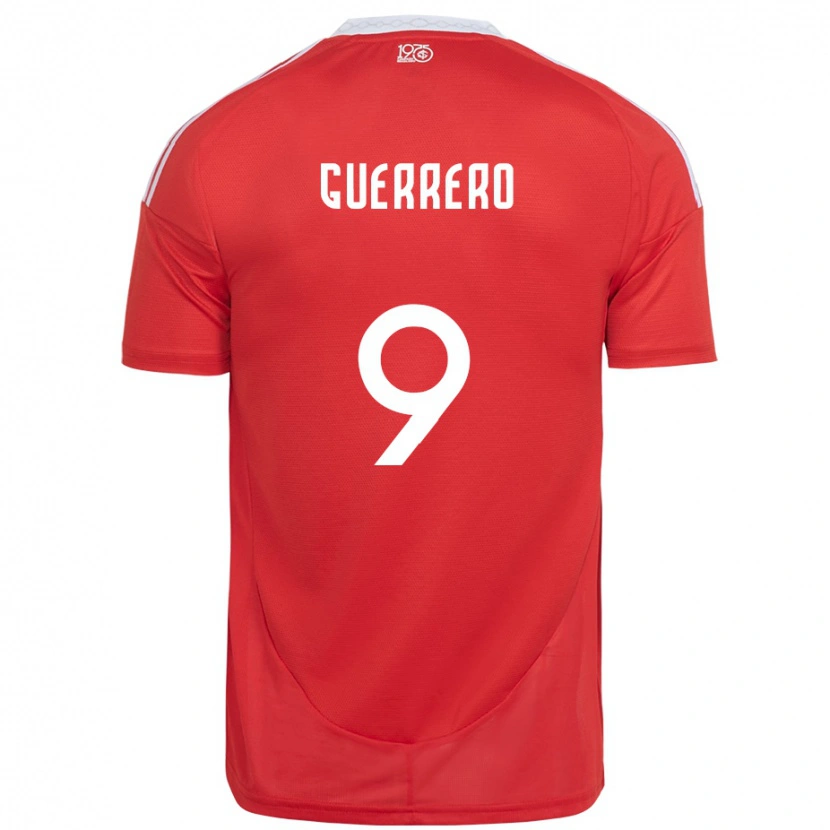 Danxen Dzieci Paolo Guerrero #9 Biały Czerwony Domowa Koszulka 2025/26 Koszulki Klubowe
