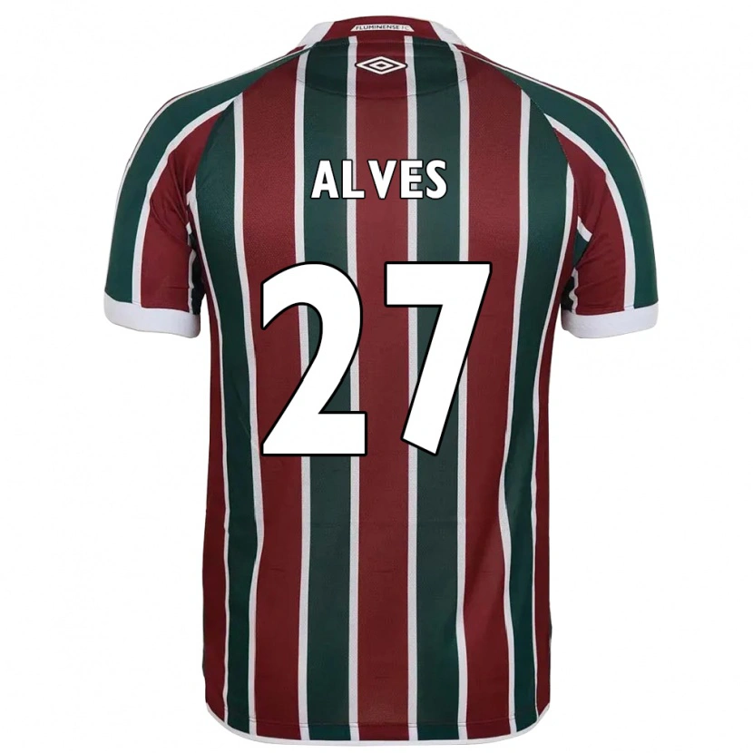 Danxen Dzieci Felipe Alves #27 Biały Zielony Bordowy Domowa Koszulka 2025/26 Koszulki Klubowe