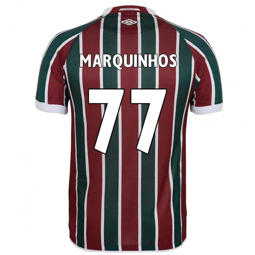 Danxen Dzieci Marquinhos #77 Biały Zielony Bordowy Domowa Koszulka 2025/26 Koszulki Klubowe