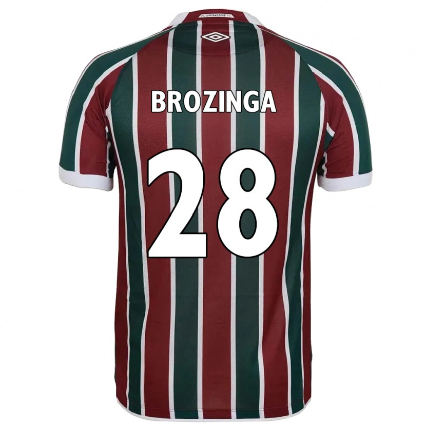 Danxen Dzieci Nay Brozinga #28 Biały Zielony Bordowy Domowa Koszulka 2025/26 Koszulki Klubowe