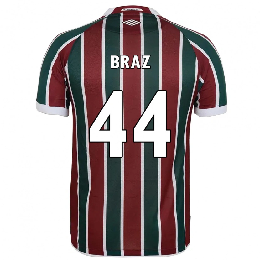 Danxen Dzieci David Braz #44 Biały Zielony Bordowy Domowa Koszulka 2025/26 Koszulki Klubowe