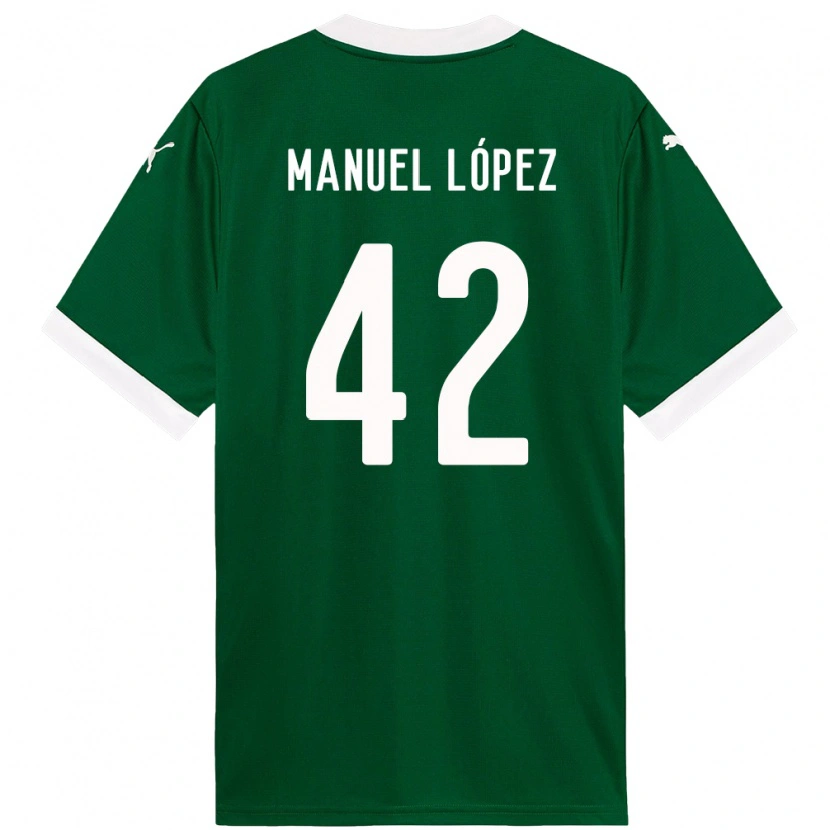 Danxen Dzieci José Manuel López #42 Biały Zielony Domowa Koszulka 2025/26 Koszulki Klubowe