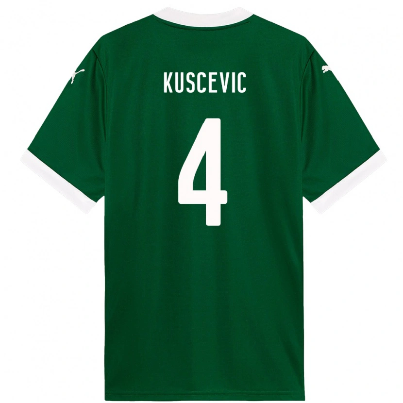 Danxen Dzieci Benjamin Kuscevic #4 Biały Zielony Domowa Koszulka 2025/26 Koszulki Klubowe