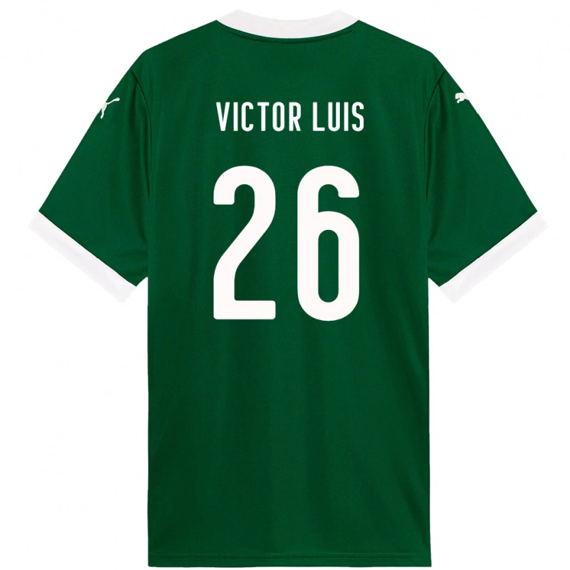 Danxen Dzieci Victor Luis #26 Biały Zielony Domowa Koszulka 2025/26 Koszulki Klubowe