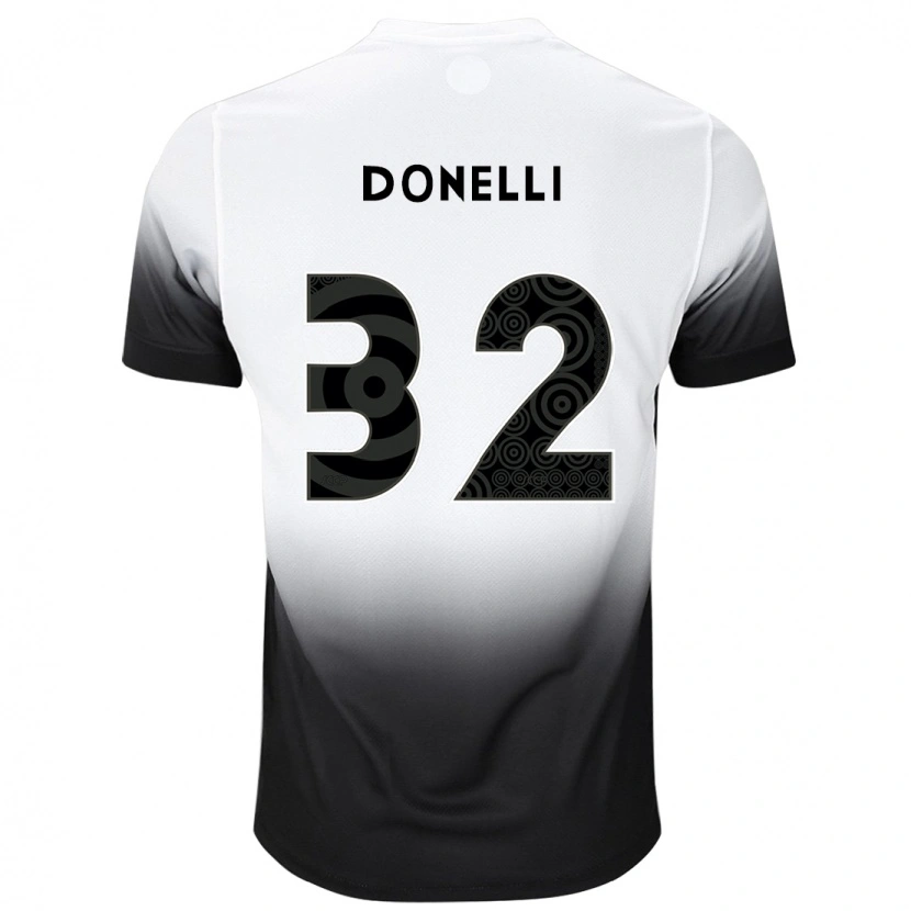 Danxen Dzieci Matheus Donelli #32 Czarny Biały Domowa Koszulka 2025/26 Koszulki Klubowe