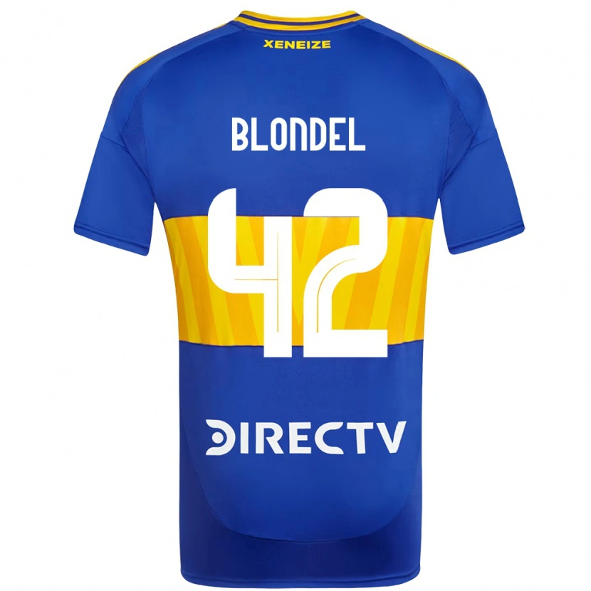 Danxen Dzieci Lucas Blondel #42 Biały Niebieski Domowa Koszulka 2025/26 Koszulki Klubowe