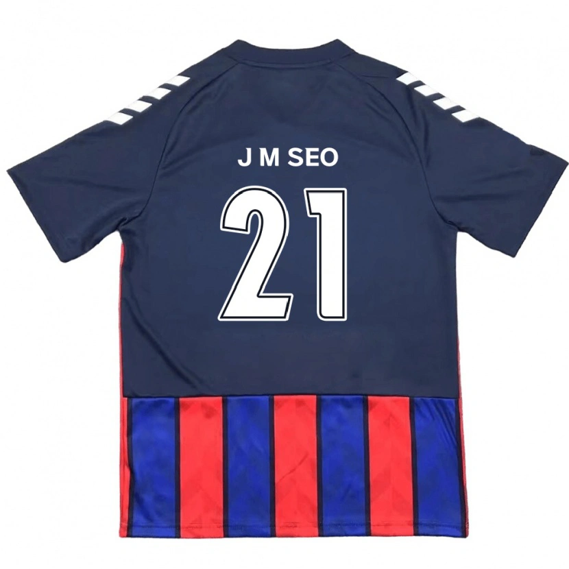 Danxen Dzieci Jae-Min Seo #21 Królewski Niebieski Czerwony Domowa Koszulka 2025/26 Koszulki Klubowe