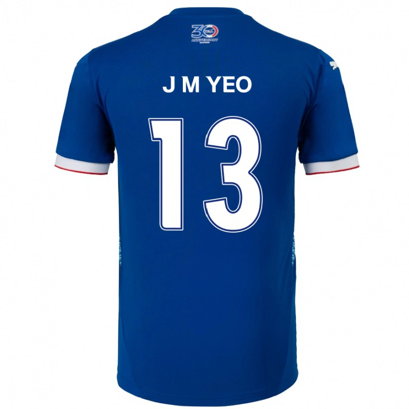 Danxen Dzieci Min-Jun Yeo #13 Biały Królewski Niebieski Domowa Koszulka 2025/26 Koszulki Klubowe