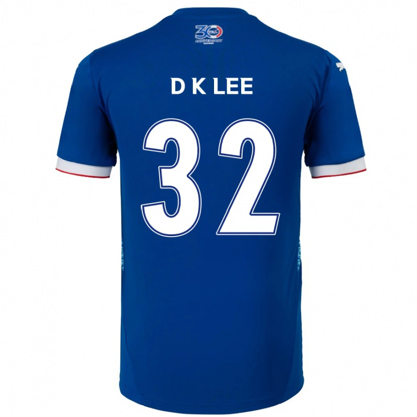 Danxen Dzieci Kyu-Dong Lee #32 Biały Królewski Niebieski Domowa Koszulka 2025/26 Koszulki Klubowe