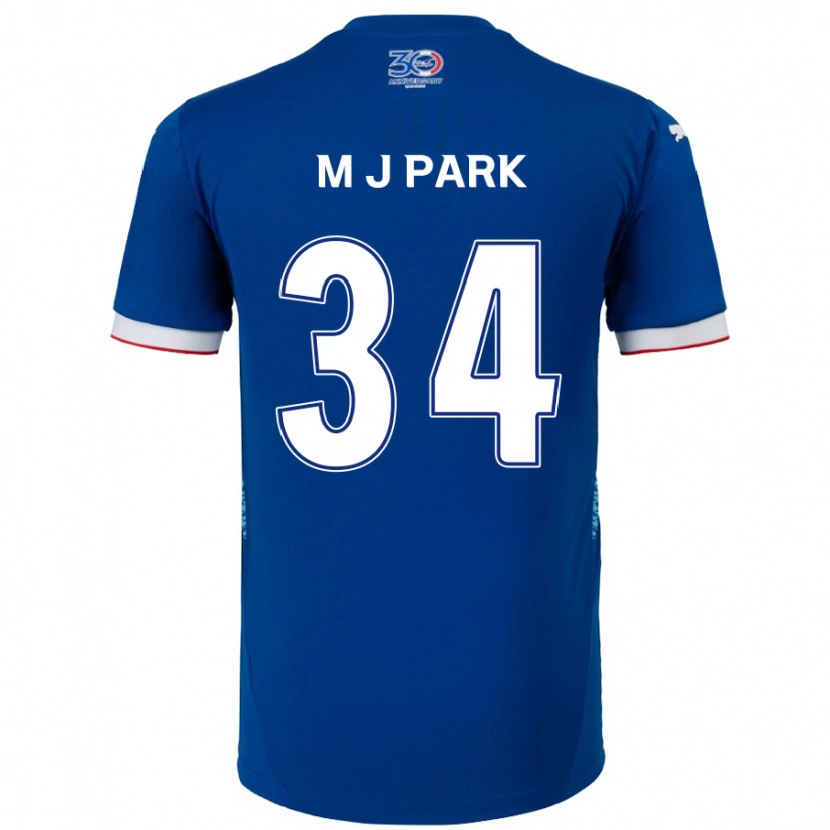 Danxen Dzieci Ji-Min Park #34 Biały Królewski Niebieski Domowa Koszulka 2025/26 Koszulki Klubowe