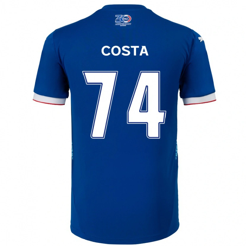 Danxen Dzieci Bruno Costa #74 Biały Królewski Niebieski Domowa Koszulka 2025/26 Koszulki Klubowe