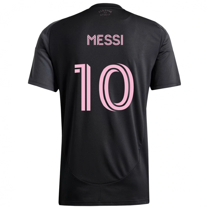 Danxen Dzieci Lionel Messi #10 Różowy Czarny Wyjazdowa Koszulka 2025/26 Koszulki Klubowe