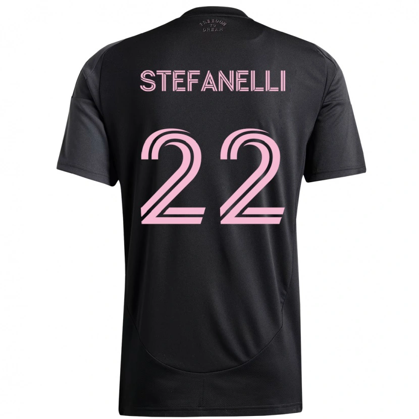 Danxen Dzieci Nicolás Stefanelli #22 Różowy Czarny Wyjazdowa Koszulka 2025/26 Koszulki Klubowe