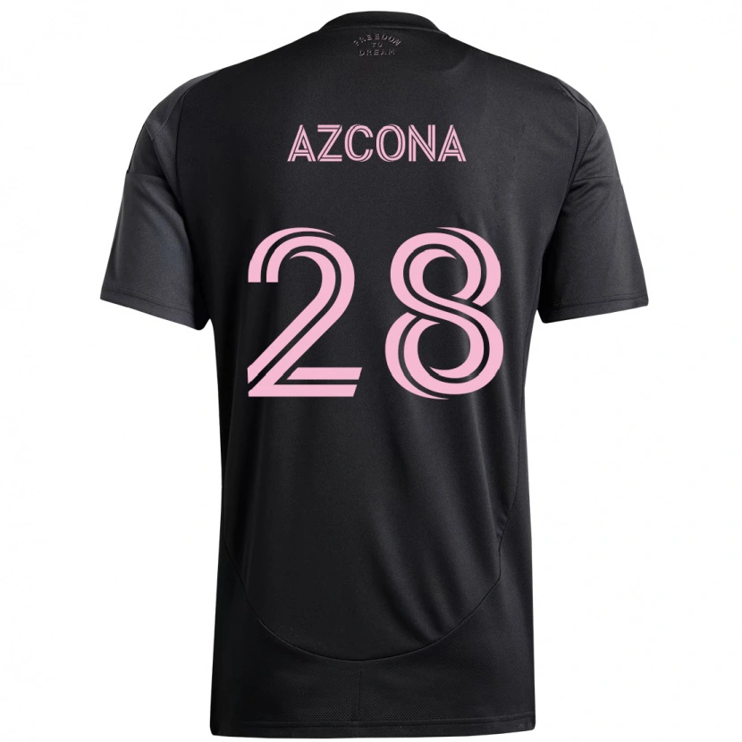 Danxen Dzieci Edison Azcona #28 Różowy Czarny Wyjazdowa Koszulka 2025/26 Koszulki Klubowe