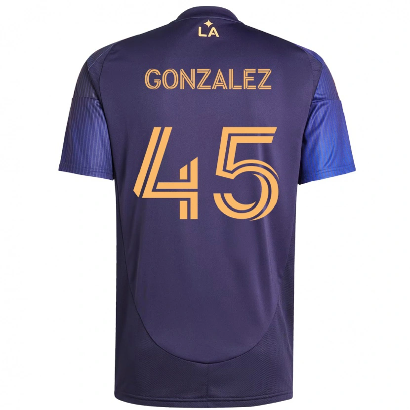 Danxen Dzieci Adrián González #45 Fioletowy Niebieski Wyjazdowa Koszulka 2025/26 Koszulki Klubowe