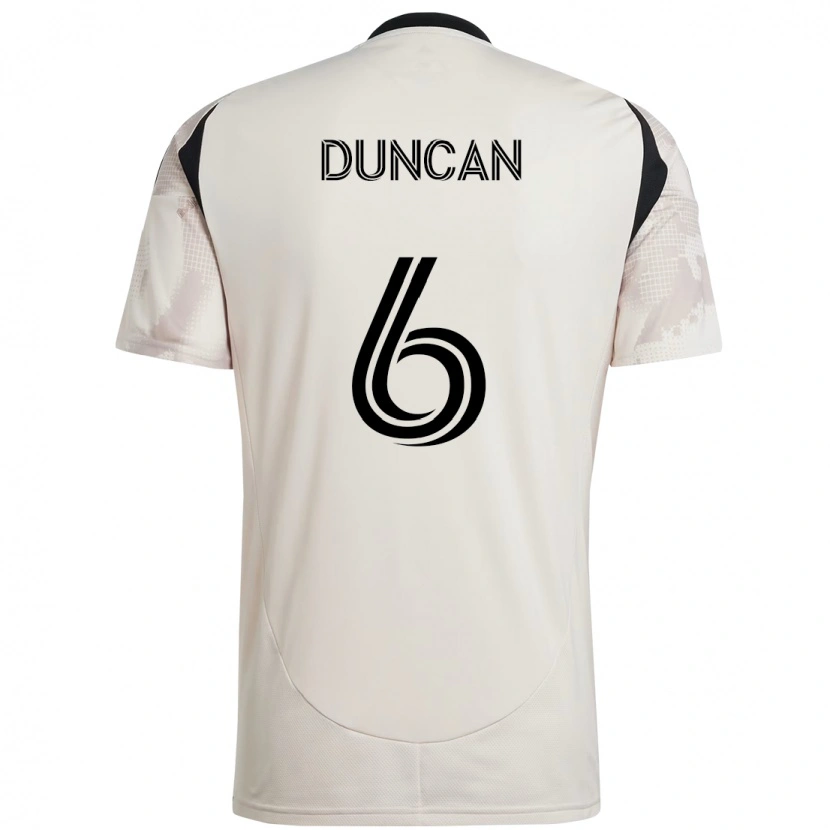 Danxen Dzieci Kyle Duncan #6 Beżowy Czarny Wyjazdowa Koszulka 2025/26 Koszulki Klubowe