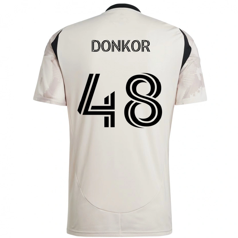 Danxen Dzieci Ronald Donkor #48 Czerwony Czarny Wyjazdowa Koszulka 2025/26 Koszulki Klubowe