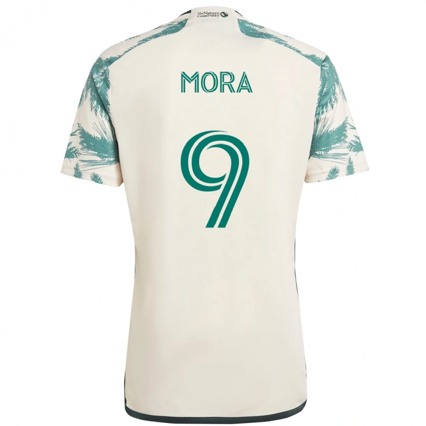 Danxen Dzieci Felipe Mora #9 Czarny Brązowy Wyjazdowa Koszulka 2025/26 Koszulki Klubowe