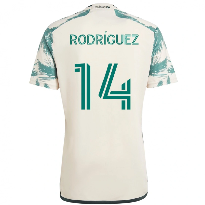 Danxen Dzieci Jonathan Rodríguez #14 Czarny Brązowy Wyjazdowa Koszulka 2025/26 Koszulki Klubowe