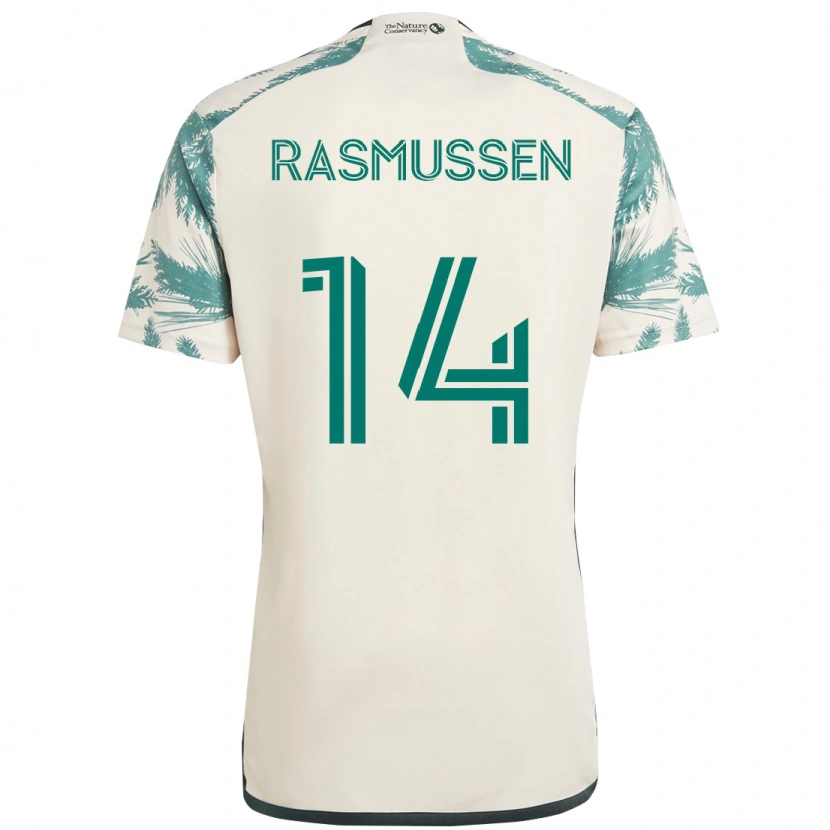 Danxen Dzieci Justin Rasmussen #14 Czarny Brązowy Wyjazdowa Koszulka 2025/26 Koszulki Klubowe