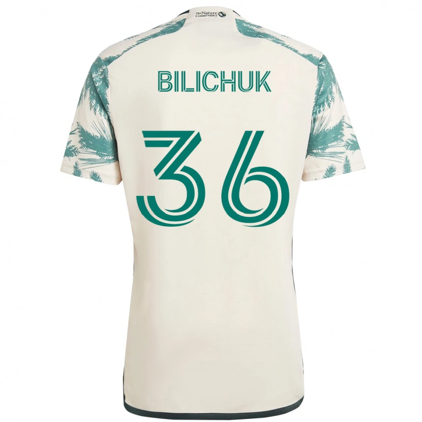 Danxen Dzieci Ryan Bilichuk #36 Czarny Brązowy Wyjazdowa Koszulka 2025/26 Koszulki Klubowe