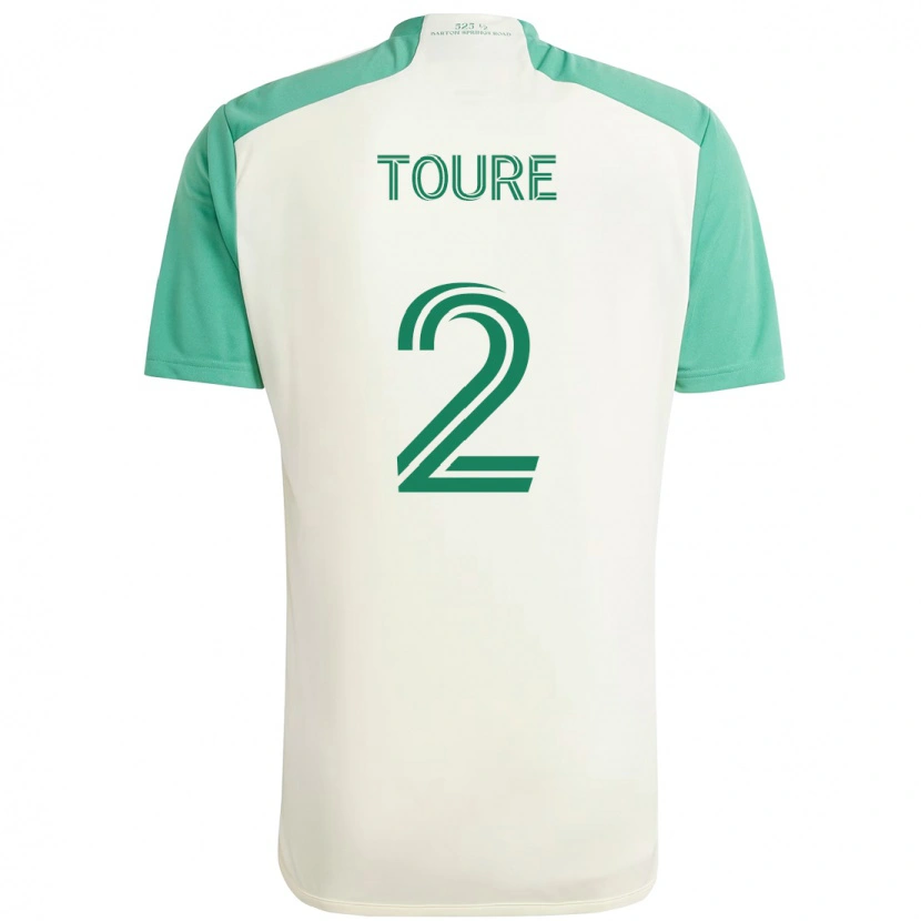 Danxen Dzieci Cheick Touré #2 Zielony Czarny Wyjazdowa Koszulka 2025/26 Koszulki Klubowe
