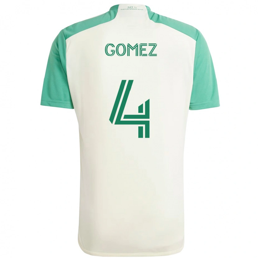 Danxen Dzieci Antonio Gomez #4 Biały Zielony Wyjazdowa Koszulka 2025/26 Koszulki Klubowe