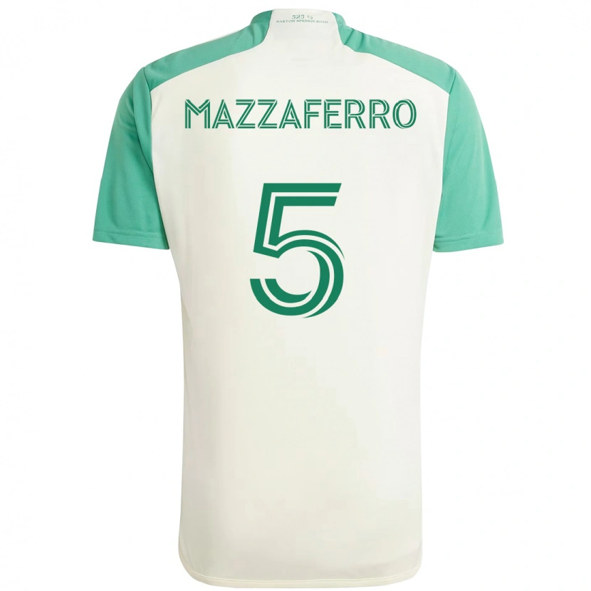 Danxen Dzieci Salvatore Mazzaferro #5 Zielony Czarny Wyjazdowa Koszulka 2025/26 Koszulki Klubowe