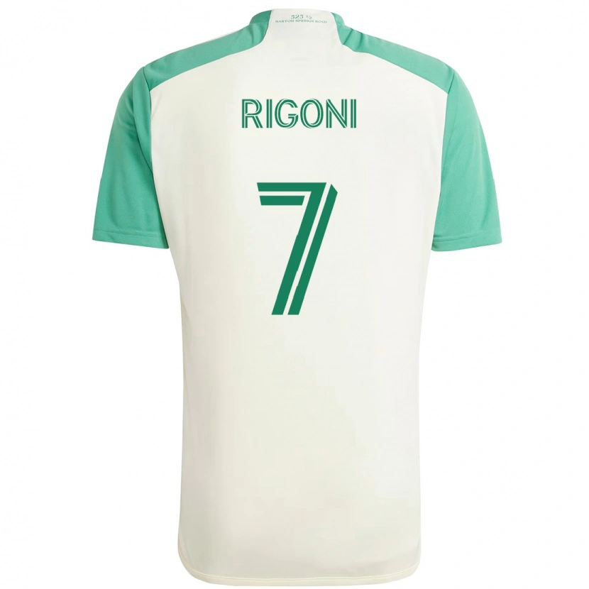 Danxen Dzieci Emiliano Rigoni #7 Zielony Czarny Wyjazdowa Koszulka 2025/26 Koszulki Klubowe