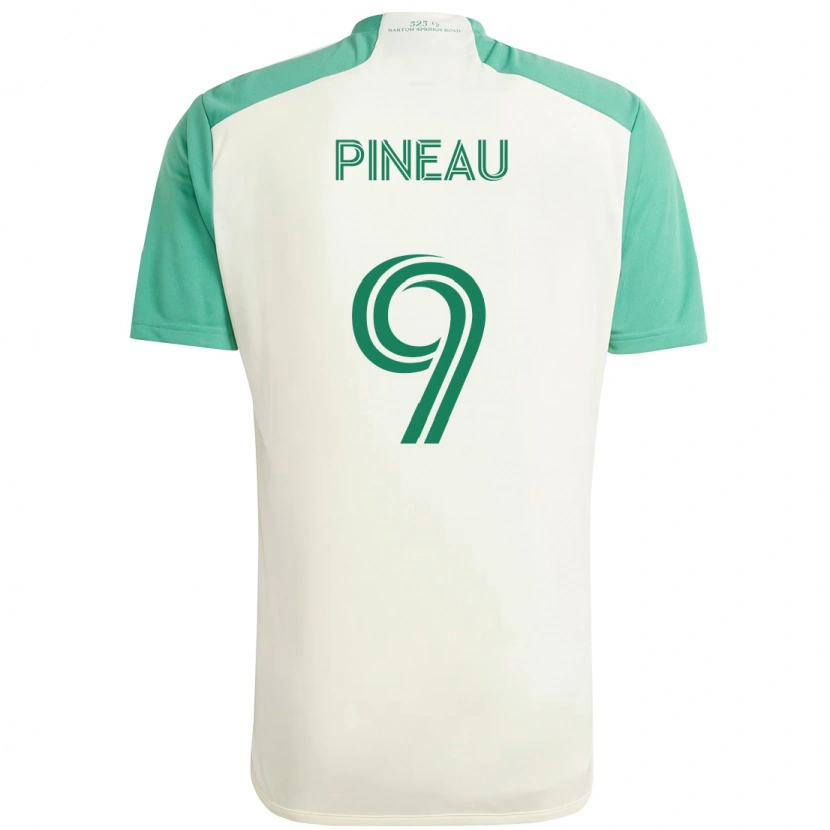 Danxen Dzieci Sebastien Pineau #9 Zielony Czarny Wyjazdowa Koszulka 2025/26 Koszulki Klubowe