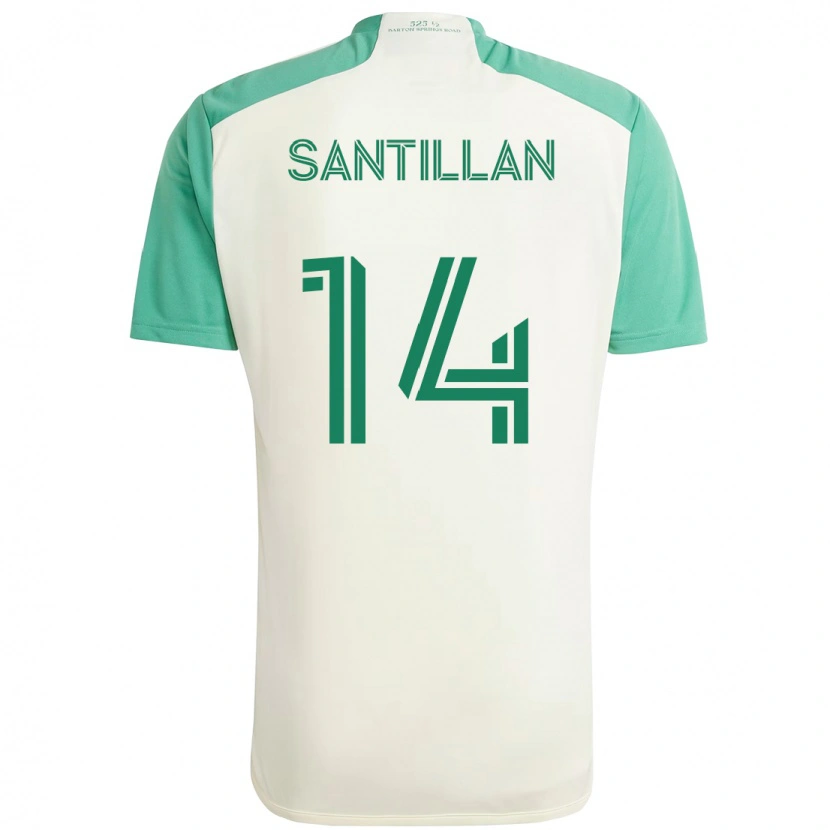 Danxen Dzieci Jonathan Santillan #14 Zielony Czarny Wyjazdowa Koszulka 2025/26 Koszulki Klubowe