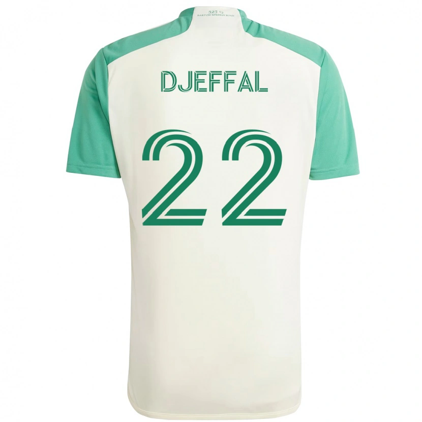 Danxen Dzieci Sofiane Djeffal #22 Zielony Czarny Wyjazdowa Koszulka 2025/26 Koszulki Klubowe