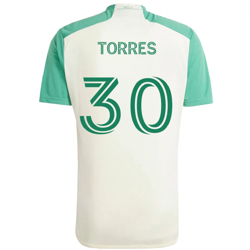 Danxen Dzieci Ervin Torres #30 Zielony Czarny Wyjazdowa Koszulka 2025/26 Koszulki Klubowe